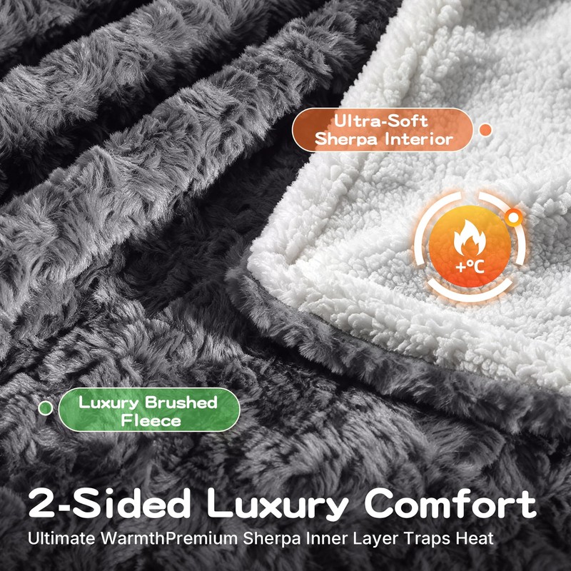 NODARKO Cat Blanket for Indoor Cats, Soft Faux Fur &