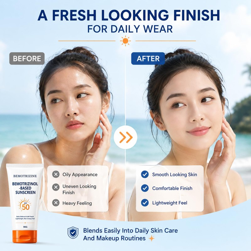 Bemotrizinol-Based Sunscreen, Face & Body Sun Care Lotion, Lightweight Invisible