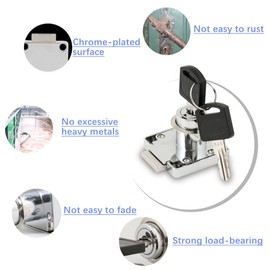 2 Sets Security Drawer Lock Furniture Lock Cylinder Zinc Alloy Cam Lock for Mailbox Drawer Cupboard Cabinet 22mm Silver