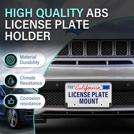GRUOIZ Quick Install Front License Plate Holder Compatible with Jeep Grand Cherokee 2016-2020 ABS License Plate Mounting Bracket Replacement Frame with Screws, Durable Car Accessories Upgrade