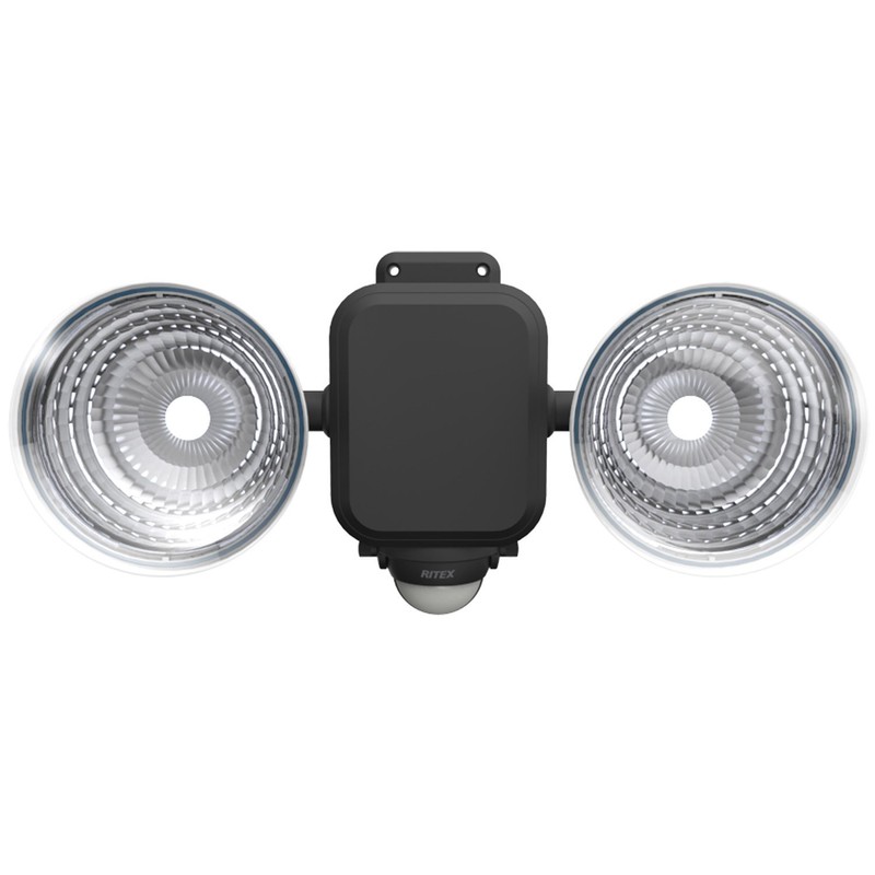 ムサシ RITEX フリーアーム式LEDセンサーライト(3.5W×2灯) 「乾電池式」 防雨型 LED-265