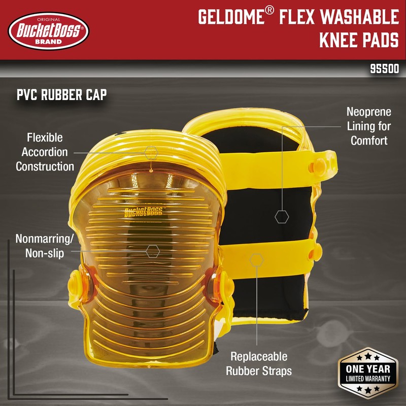 Bucket Boss - GelDome Flex Washable Knee Pads, GelDome Kneepads