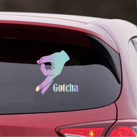 NBFU Decals Symbol Gotcha Hand (Holographic Opal Purple) (Set of 2) Premium Waterproof Vinyl Decal Stickers for Laptop Phone Accessory Helmet Car Window Bumper Mug Tuber Cup Door Wall Decoration