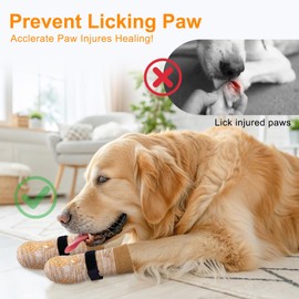 BEAUTYZOO Dog Socks to Prevent Licking Paws, Dog Shoes for Hot Pavement Small Medium Large Senior Dogs Booties, Non Slip Dogs Boots & Paw Protectors for Hardwood Floors Traction Control Indoor