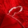 HAIHUA Red Fluffy Twin Comforter Cover Set，Faux Fur Red Girls