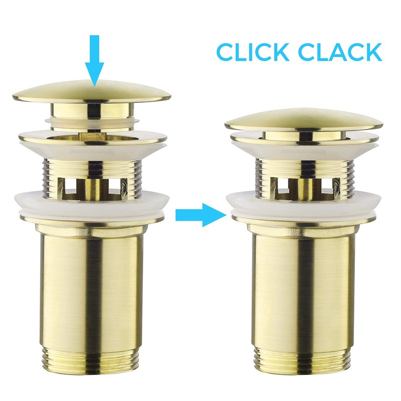 Keymark Universal Drain Fitting with Overflow Brushed Gold - Keymark