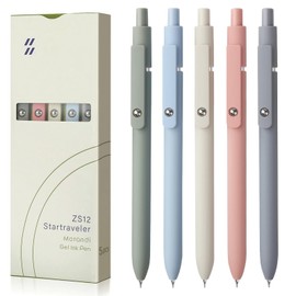 FIOVER Gel Pens 5pcs 0.5mm Quick Dry Black Ink Pens Fine Point Smooth Writing...