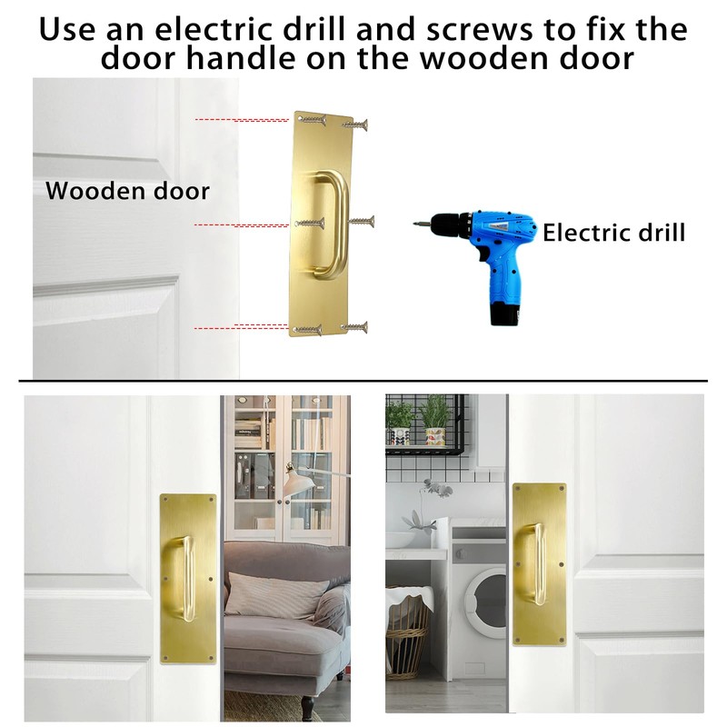 Sumnacon 1 Set 12" Stainess Steel Door Handle Pull &