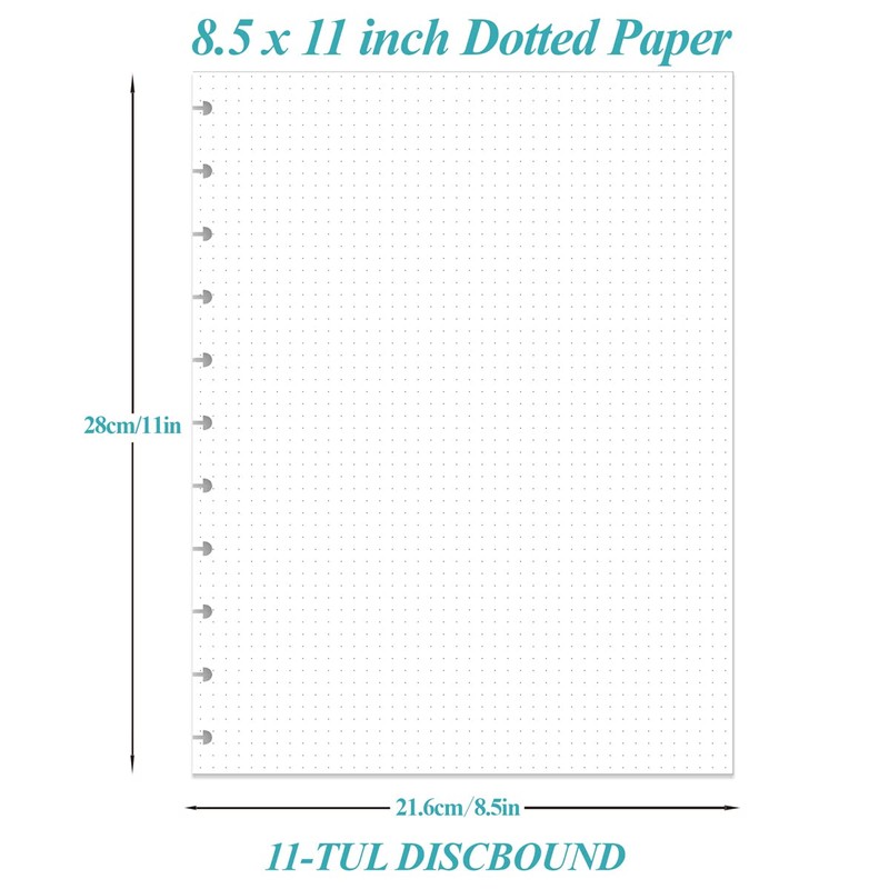 A4 TUL Discbound Dotted Refill Paper, 11-Disc Dot Grid Filler