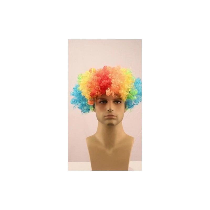 Peluca Afro Arcoíris Rizos Divertida Cosplay Fiesta 6 Color