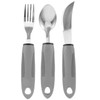 GLEAVI Adaptive Utensils 3pcs Silverware Stainless Steel Fork Spoon Straight