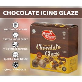 Chocolate Icing Glaze - 12 oz. Microwavable Melting Chocolate for Molds, for Decorating and Dipping Cakes, Cookies, and Pretzels, for Fondue and Strawberries - Dairy Free, Kosher - By Baker’s Choice