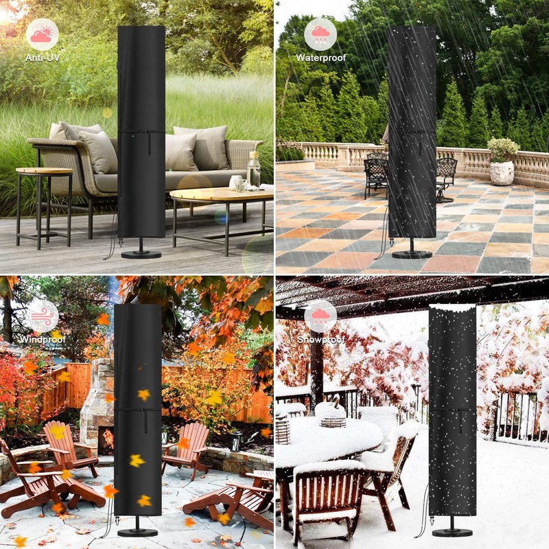 SanGlory Parasol Cover with Rod, Waterproof Garden Umbrella Cover, Garden