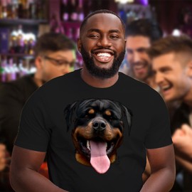 Bang Tidy Clothing Men's Cute Rottweiler Dog T Shirt Black-XL