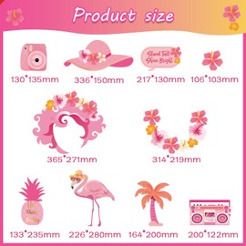 SUNBEAUTY 36 PCS Flamingo Photo Booth Props Hawaiian Themed Summer Party Decorations Luau Party Decorations for Hawaiian Luau Tropical Aloha Beach Pool Birthday Baby Shower Party Supplies