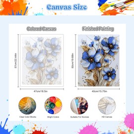 NEWENMO Literary Flowers Paint by Numbers for Adults,Gold Leaves Paint by Numbers Kits,Digital Oil Painting 40x50cm,Painting by Number Kits,DIY Acrylic Pigment Drawing Paintwork for Home Decor