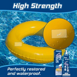 Yeardera Air Mattress Patch Kit, Waterproof Vinyl Repair Kit, High Strength PVC Adhesive for Inflatables, PVC Boats, Vinyl Glue (60ml/1 Pack)