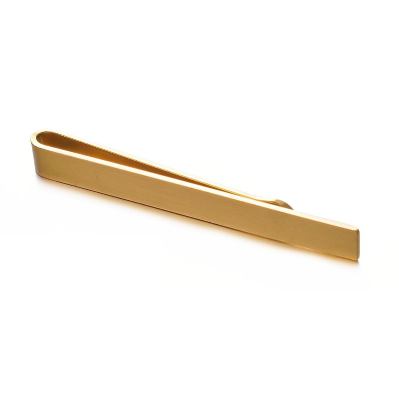 Yoursfs Brushed Gold Tie Clips for Men Skinny Tie Clip
