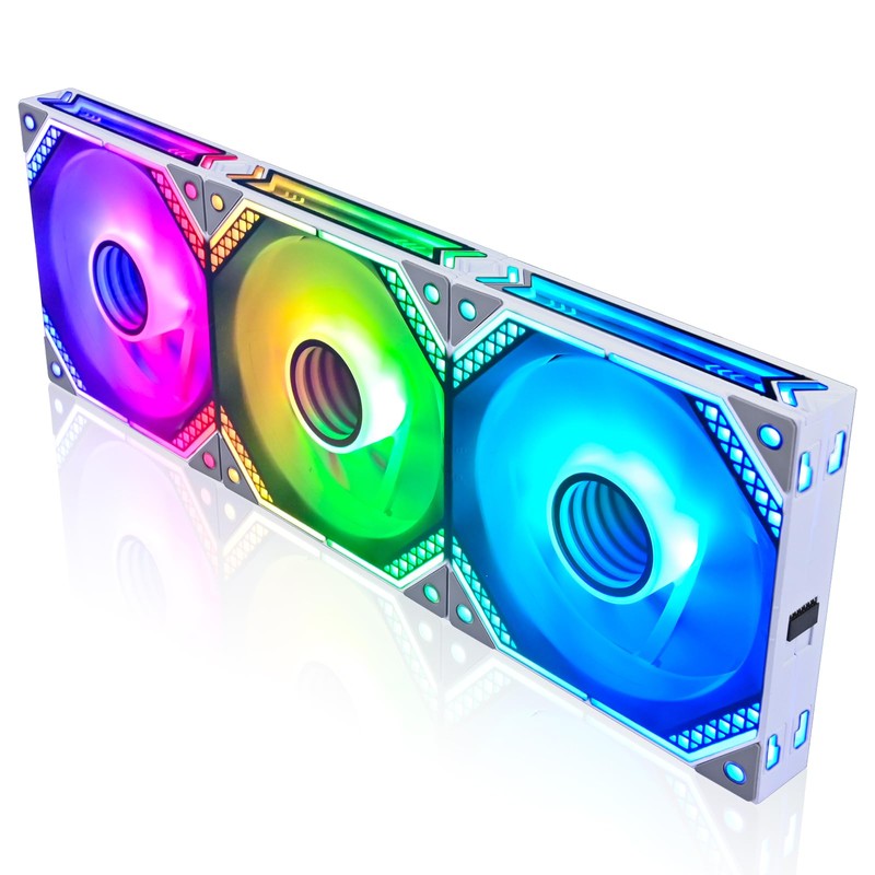 DS Wireless White Case Fans, 120MM LED Fans for PC