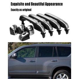 Exterior Door Handles Front Rear Left and Right Fit for Toyota 4Runner Lexus GX460 2010-2021 Replace 69210-60170 69250-60050 69250-60060 69250-60070, External Door Handle for Driver Passenger, 4 PCS
