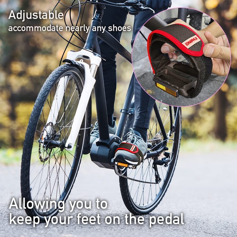 ONIPAX 1 Pair Bike Pedal Strap Toe Clips Straps Tape
