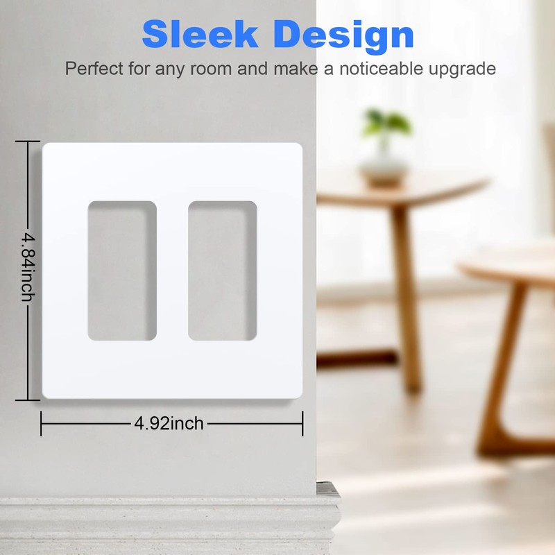 Amerisense Outlet Cover, Screwless Decorator Wall Plate, Light switch Power
