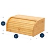 ROYALHOUSE Natural Bamboo Roll Top Bread Box Kitchen Food Storage