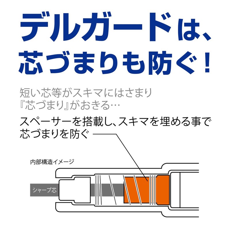 Zebra DelGuard 0.5mm Lead Mechanical Pencil, White Body (P-MA85-W)
