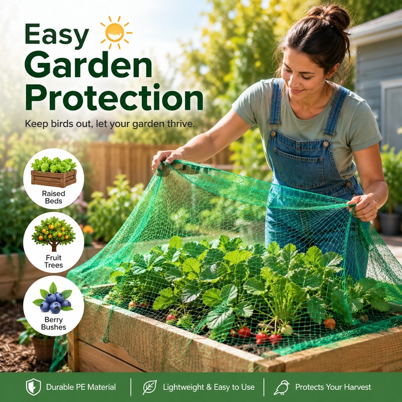 Garden Bird Netting for Plant Protection – Cut-to-Fit PE Mesh