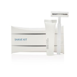 World Amenities LUXURY NECESSITIES - Bulk Shave Kit Shave Kit | 50 Count| Includes Twin Blade Razor and Moisturizing Shave Cream | Individually Boxed Hotel Amenities| Mini Travel Size Toiletries