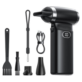 Electric Compressed Air Duster Cordless: 60 MPH High Wind Speed Mini Air Blower for Electronics Portable Computer Cleaner Hand Keyboard Cleaning Powerful Duster for Car, Fans and Other Sences