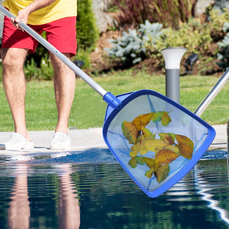 Poolvio Swimming Pool Leaf Skimmer Net, with 5 Sections Telescopic