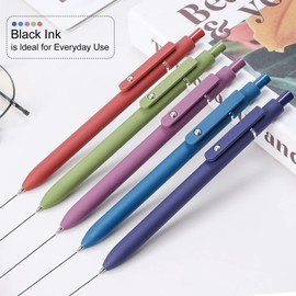 FIOVER 5pcs Gel Pens 0.5mm Quick Dry Black Ink Pens Fine Point Smooth Writing Pen High-End Series Ballpoint Pens for School Office Home Supplies, Gifts for Women and Men (Retro color)