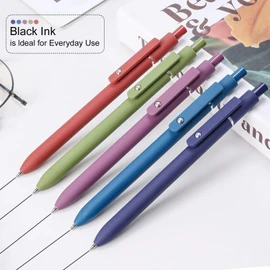 FIOVER 5pcs Gel Pens 0.5mm Quick Dry Black Ink Pens Fine Point Smooth Writing Pen High-End Series Ballpoint Pens for School Office Home Supplies, Gifts for Women and Men (Retro color)