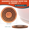 for le creuset Magnetic Wooden Trivet 8 Inch Acacia Wood