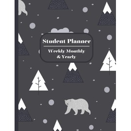 Undated Student Planner and Organizer: Weekly Monthly Yearly- Winter Mountains- 8.5-inch x 11-inch