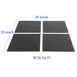 KYLINFIT 0.60 inch Thick Heavy Duty Exercise Equipment Rubber Mat Gym Flooring for Gym or Garage gym,4 Pack 19.67”x19.67” Rubber Exercise Workout Equipment Ground Mat,10.76 Sq Ft Black