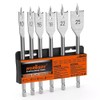 6PCS Wood Flat Drill Bit Set 10-25mm, S2 Steel Spade
