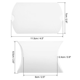 PATIKIL Pillow Boxes, 100 Pcs Wedding Gift Boxes Paper Box 3.5x2.6 Inch for Gift Wrap Wedding Parties, White