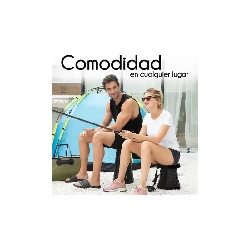 ML 2 Banco Plegable Retractil Viaje Asiento Portatil Ajustable