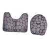 Toilet Mat Set Two Color Stone Texture Flannel Bathroom Rug