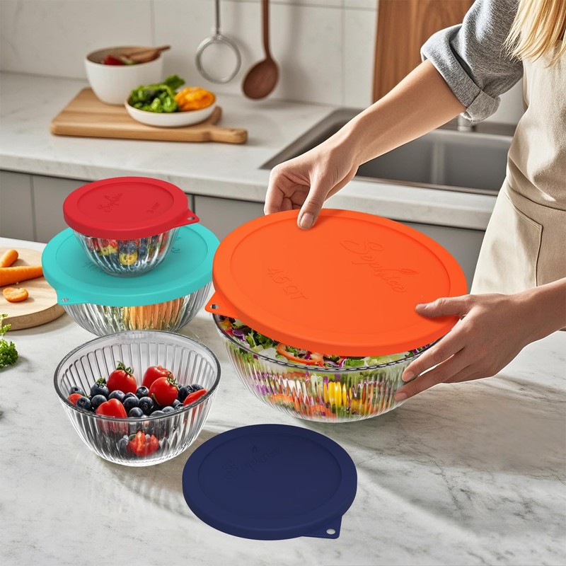 SOPHICO Silicone Replacement Lids for Pyrex Sculpted Glass & Tinted