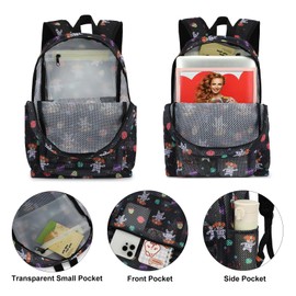 Dezcrab Mesh Backpack for Girls, Kids Teens School Backpacks Women Bookbags Semi-transparent Beach Backpacks (Dog)