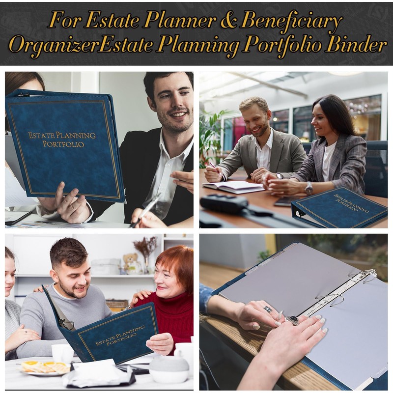 chiazllta 2 Pcs Estate Planning Portfolio Binder with Index Tab