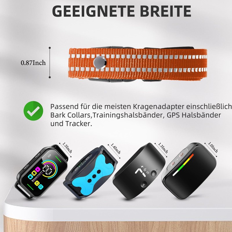 Collar Replacement Strap, Reflective Replacement Nylon Collar Strap Dog GPS