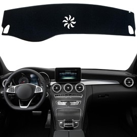 KEYOOG Dashboard Cover Dash Mat Fit for 2016-2021 Me-rcedes-Benz C-Class (W205),C180 C200 C250 C300 C400 C350e,Car Dash Board Mat Anti-Glare Carpet,Non-Slip Pad (Black)