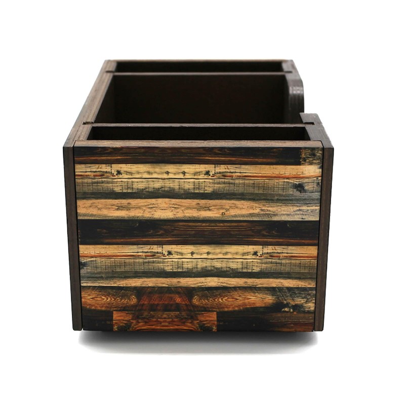 WOODEN BAR CADDY - RUSTIC WOODEN DESIGNS (Rustic Wooden Planks)