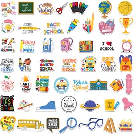 BCCSNNM 100 Pcs Back to School Sticker,Science Stickers Waterproof First Day of School Sticker for Scrapbooking