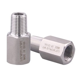 DERPIPE Forged Reducer Adapter Fitting - Stainless Steel 304 Reducing Pipe Connector, 1/8" NPT Female x 1/8" NPT Male (pack of 5)