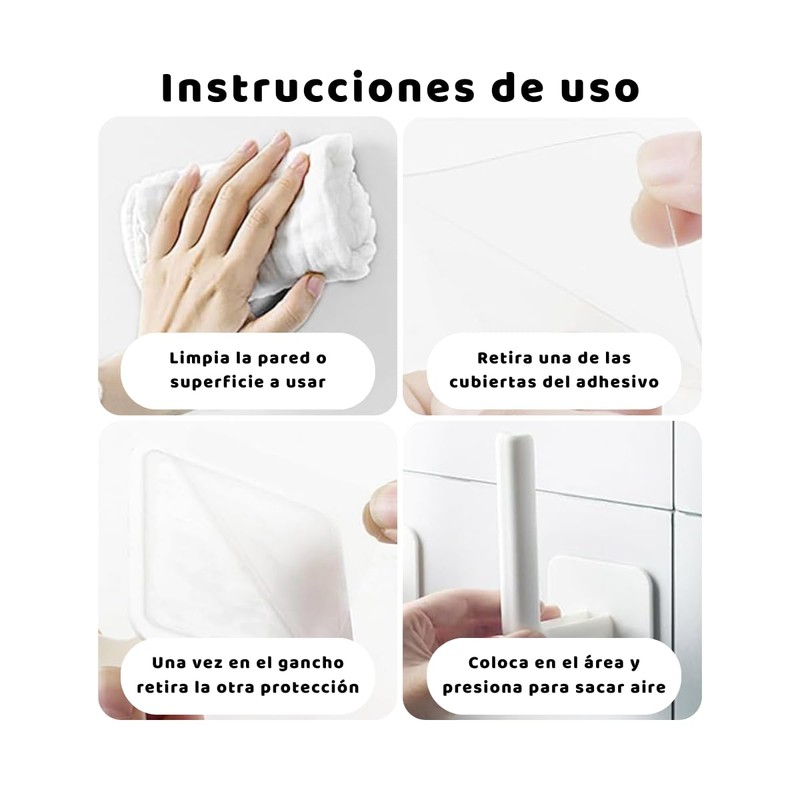 UNIVERSOENLÍNEA.COM | 4pz Ganchos Adhesivos para Pared, para Gorras, Bolsos,